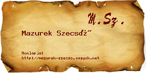 Mazurek Szecső névjegykártya